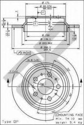 Тормозной диск METZGER 19080 V