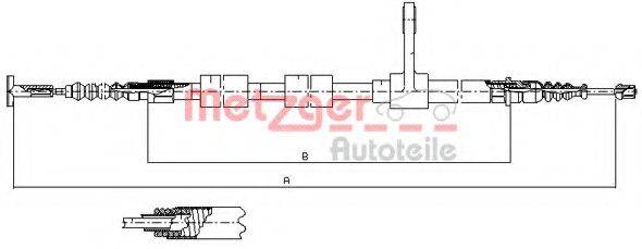 Трос, стоянкова гальмівна система METZGER 251.31