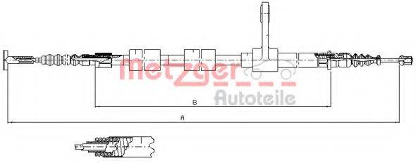 Трос, стоянкова гальмівна система METZGER 251.33