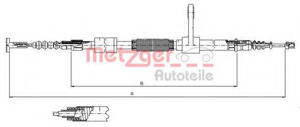Трос, стоянкова гальмівна система METZGER 251.34
