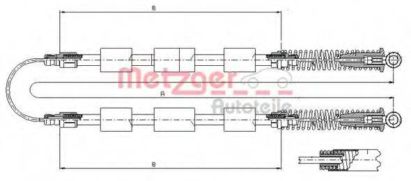 METZGER 32120 Трос, стояночная тормозная система