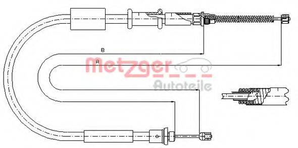 Трос, стоянкова гальмівна система METZGER 321.6