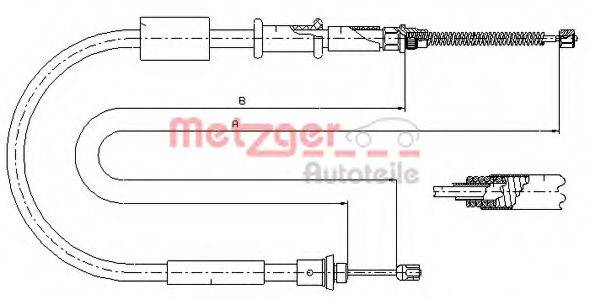 Трос, стоянкова гальмівна система METZGER 321.7