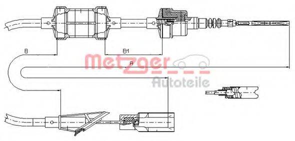 Трос, управление сцеплением METZGER 412.11
