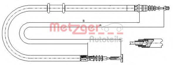 Трос, стояночная тормозная система METZGER 491.22