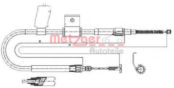 Трос, стояночная тормозная система METZGER 631.31