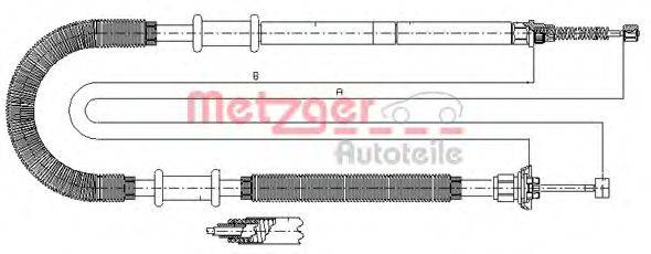Трос, стояночная тормозная система METZGER 641.12