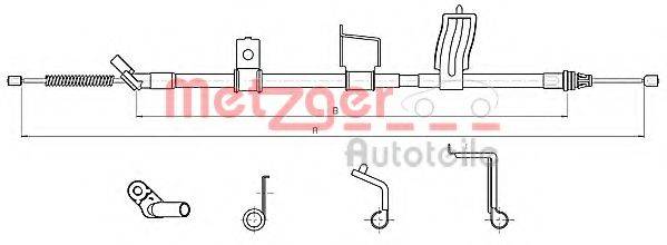 METZGER 170330 Трос, стояночная тормозная система