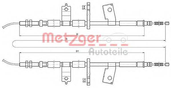 METZGER 173513 Трос, стояночная тормозная система