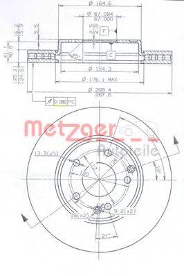 гальмівний диск METZGER 24903 V