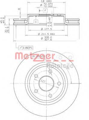 METZGER 25086 Тормозной диск
