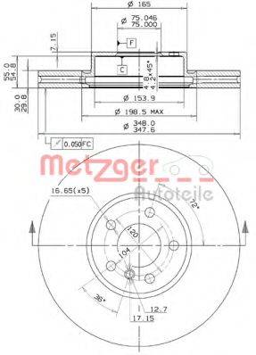 METZGER 25099V Тормозной диск