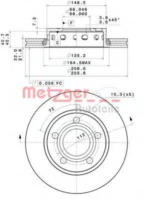 METZGER 25150V Тормозной диск
