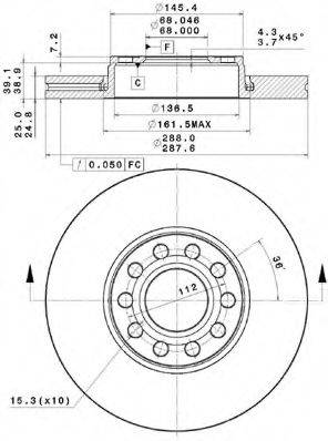 METZGER 25104E Тормозной диск