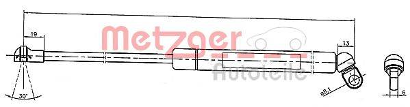 METZGER 2110376 Газова пружина, кришка багажника