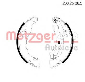 Комплект гальмівних колодок METZGER MG 124