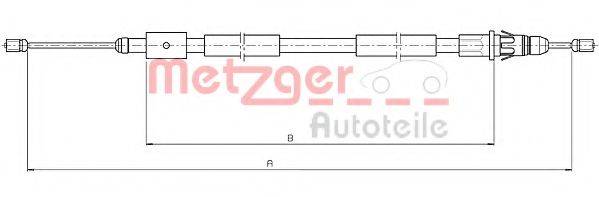 METZGER 104657 Трос, стояночная тормозная система