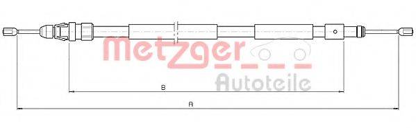 METZGER 104708 Трос, стояночная тормозная система