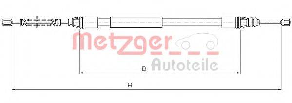 Трос, стояночная тормозная система METZGER 10.4712