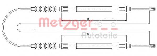 METZGER 104731 Трос, стояночная тормозная система