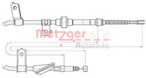 METZGER 105233 Трос, стояночная тормозная система