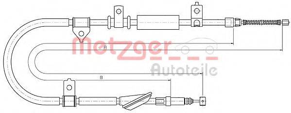 Трос, стояночная тормозная система METZGER 10.5236