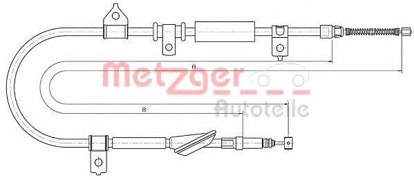 METZGER 105237 Трос, стояночная тормозная система