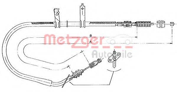 METZGER 17067 Трос, стояночная тормозная система