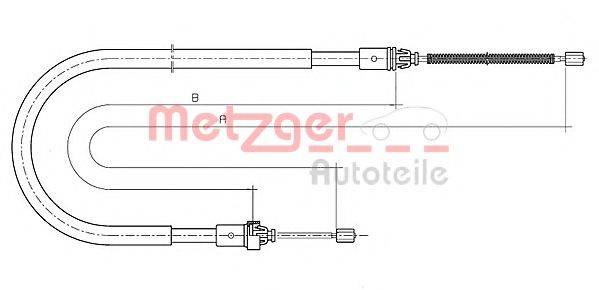 METZGER 106777 Трос, стояночная тормозная система