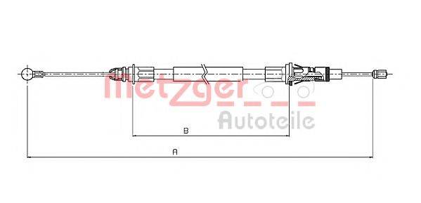 METZGER 106854 Трос, стояночная тормозная система