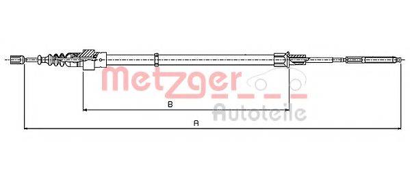Трос, стояночная тормозная система METZGER 10.7135