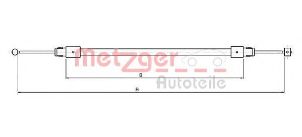 Трос, стояночная тормозная система METZGER 10.7633