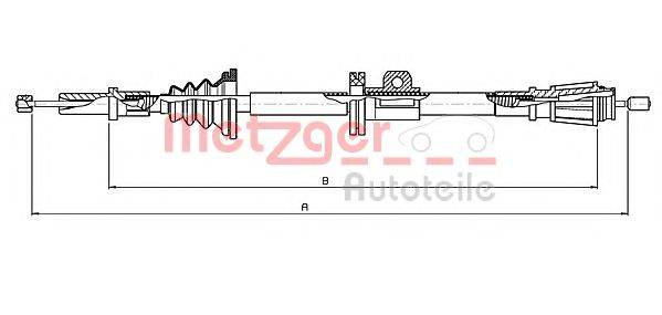 METZGER 108061 Трос, стояночная тормозная система