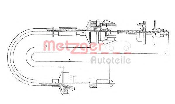 METZGER 113034 Трос, управління зчепленням