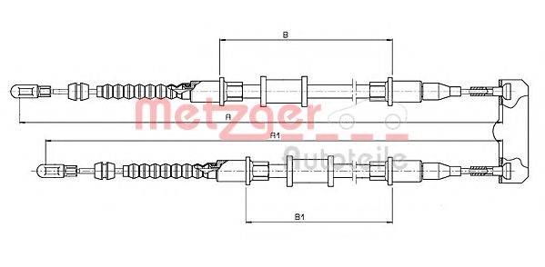 Трос, стояночная тормозная система METZGER 11.5856