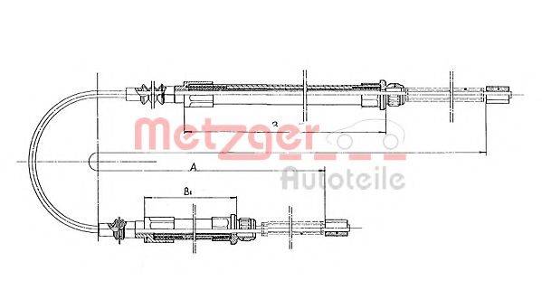 Трос, стоянкова гальмівна система METZGER 1171.1