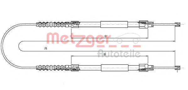 Трос, стоянкова гальмівна система METZGER 1171.11