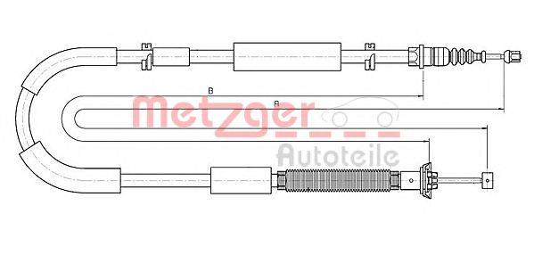 METZGER 120722 Трос, стояночная тормозная система