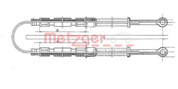 Трос, стоянкова гальмівна система METZGER 12.102E