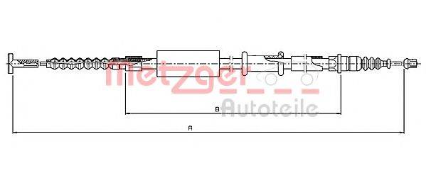 Трос, стояночная тормозная система METZGER 1651.20