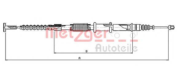 Трос, стояночная тормозная система METZGER 1651.21