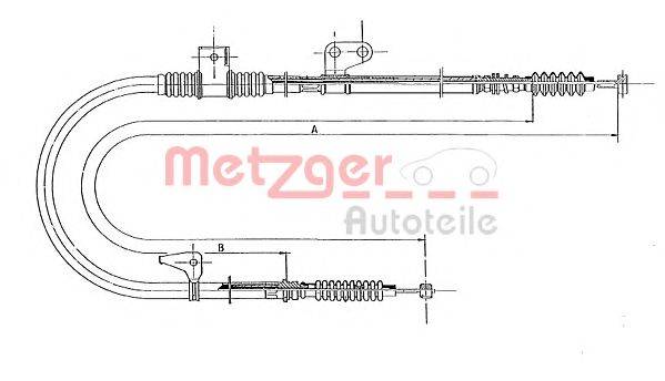 Трос, стоянкова гальмівна система METZGER 17.0571