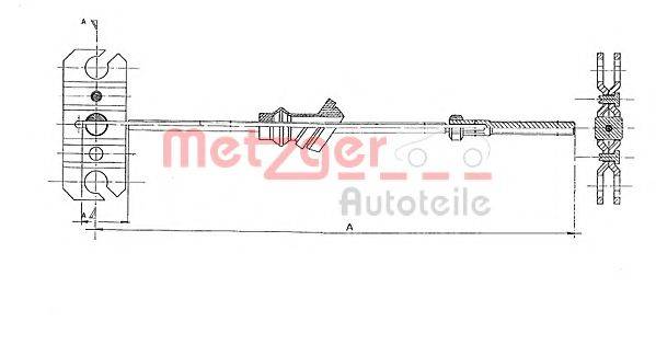 Трос, стояночная тормозная система METZGER 17.0581