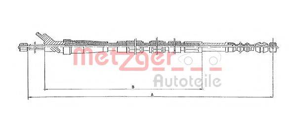 Трос, стояночная тормозная система METZGER 17.1442