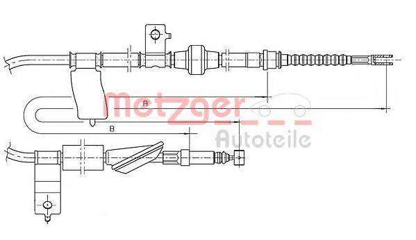 Трос, стояночная тормозная система METZGER 17.4017