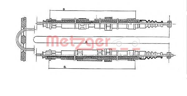 Трос, стоянкова гальмівна система METZGER 431.3