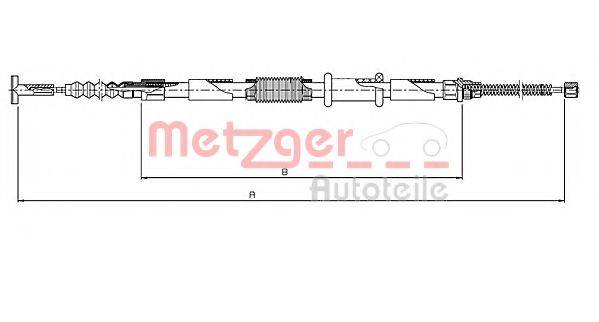 METZGER 4619 Трос, стояночная тормозная система