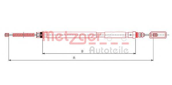 METZGER 4914 Трос, стояночная тормозная система
