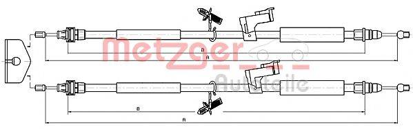 METZGER 105368 Трос, стояночная тормозная система