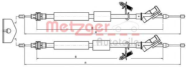 METZGER 105371 Трос, стояночная тормозная система